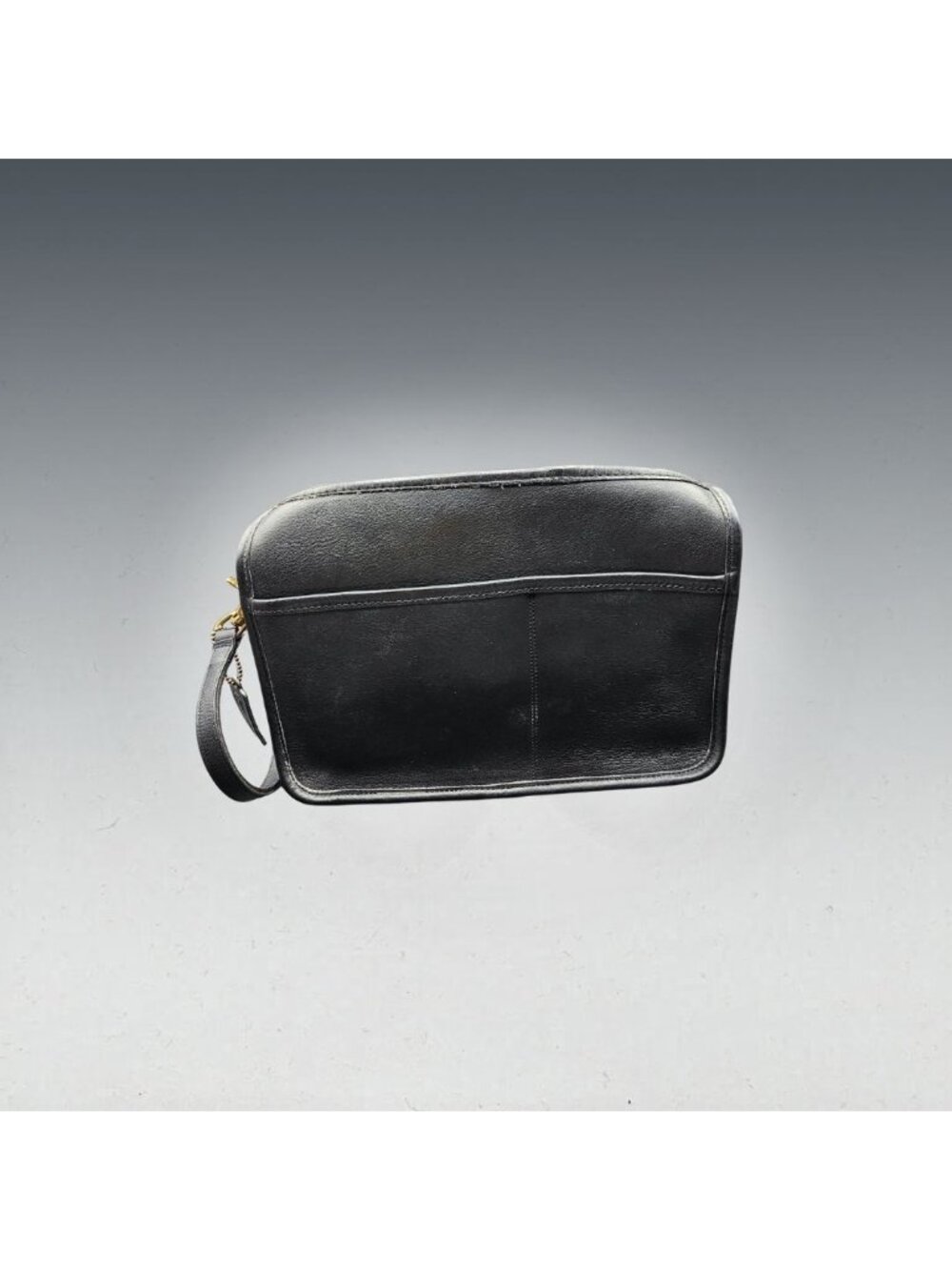 Vintage Coach Leatherware Black Leather Companion Crossbody Bag with Dust Bag